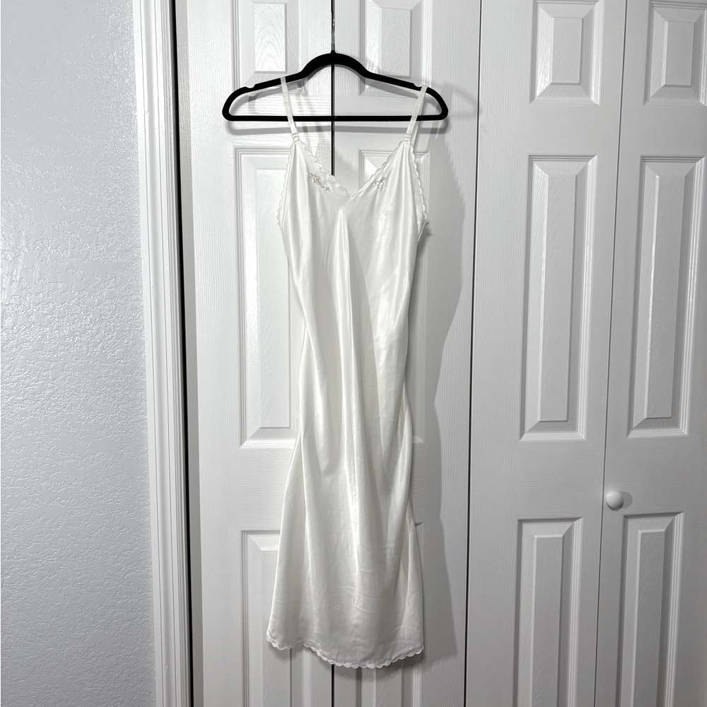 Vintage Barbizon Off-White Satin Slip Dress